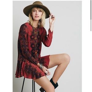 Free People Smooth Talker print Tunic Minidress